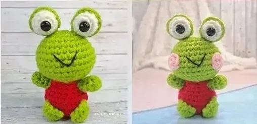 Crochet Amigurumi Frog With Blooming Eyes — Free Pattern, crocheted