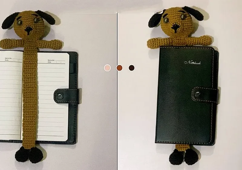 Crochet Puppy Bookmark — Free Amigurumi Pattern for Kids, crocheted