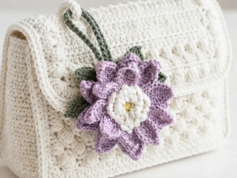 Easy Crochet Flower Keychain with Hidden Pocket: Free Pattern, crocheted
