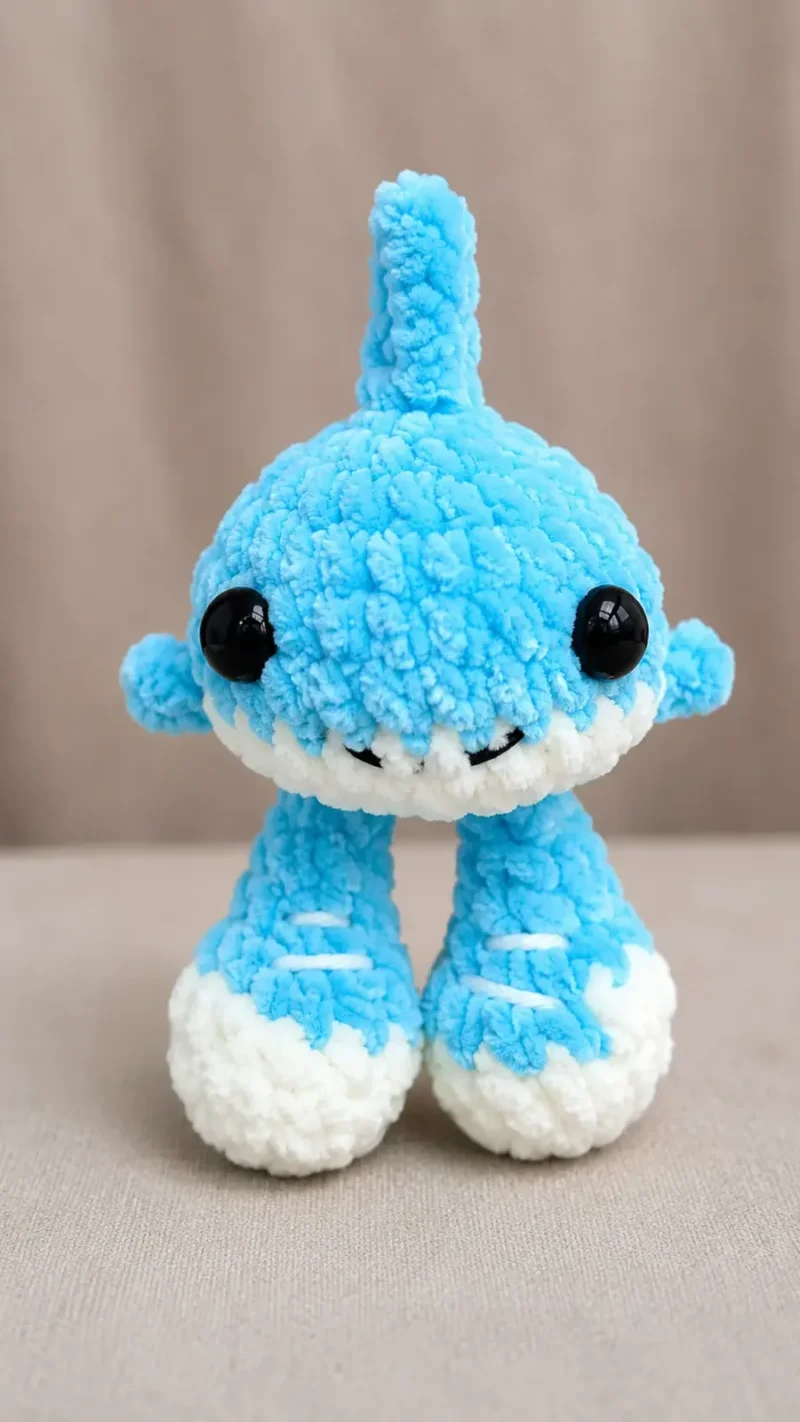 Little amigurumi shark keychain crochet pattern — photo 2