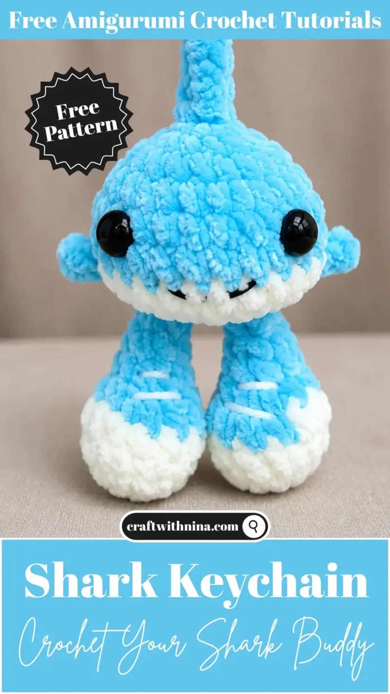 Little amigurumi shark keychain crochet pattern — photo 3