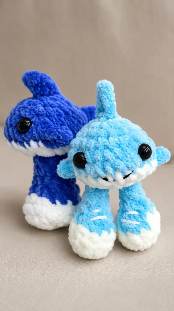 Little amigurumi shark keychain crochet pattern
