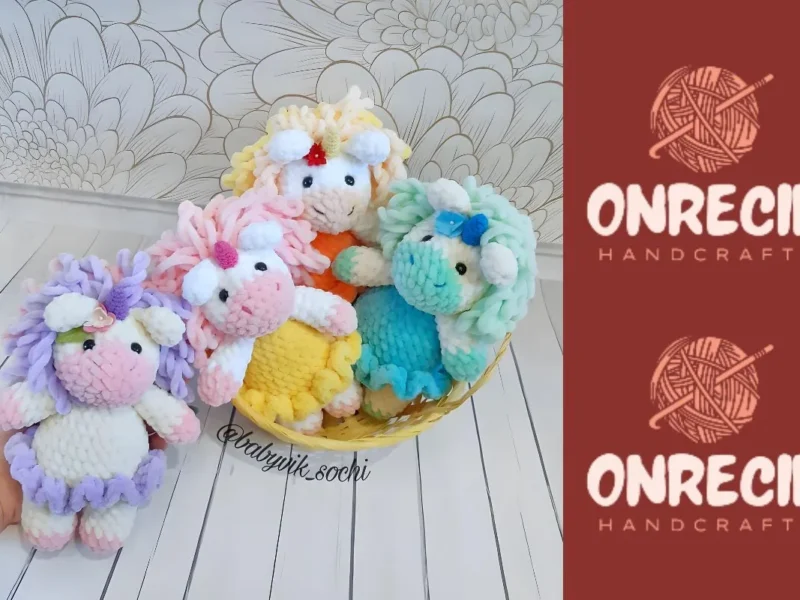 Amigurumi unicorn crochet pattern with legs and horn