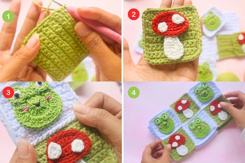 Crochet Granny Frog and Mushroom Bag Pattern — photo 5