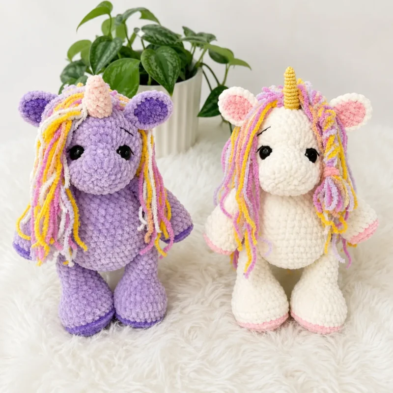 Crochet a tall unicorn amigurumi, thirteen inches of soft magic — photo 2