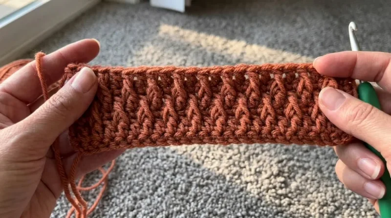Textured forest throw with sedge and alpine stitches — photo 4