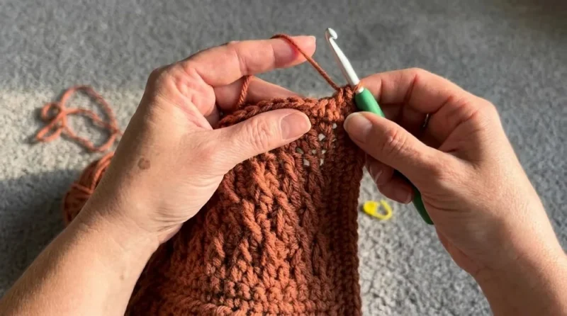 Textured forest throw with sedge and alpine stitches — photo 6