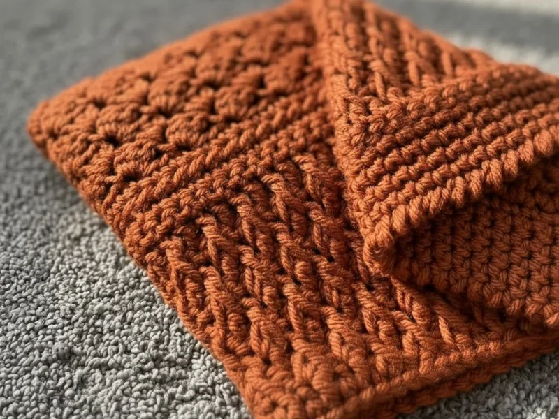 Textured forest throw with sedge and alpine stitches