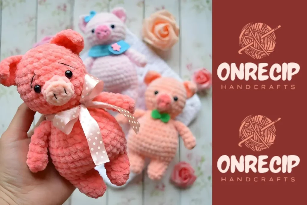 A little amigurumi pig made in one piece