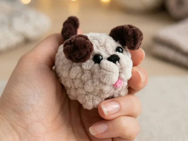 No-sew mini puppy crochet pattern for a quiet evening