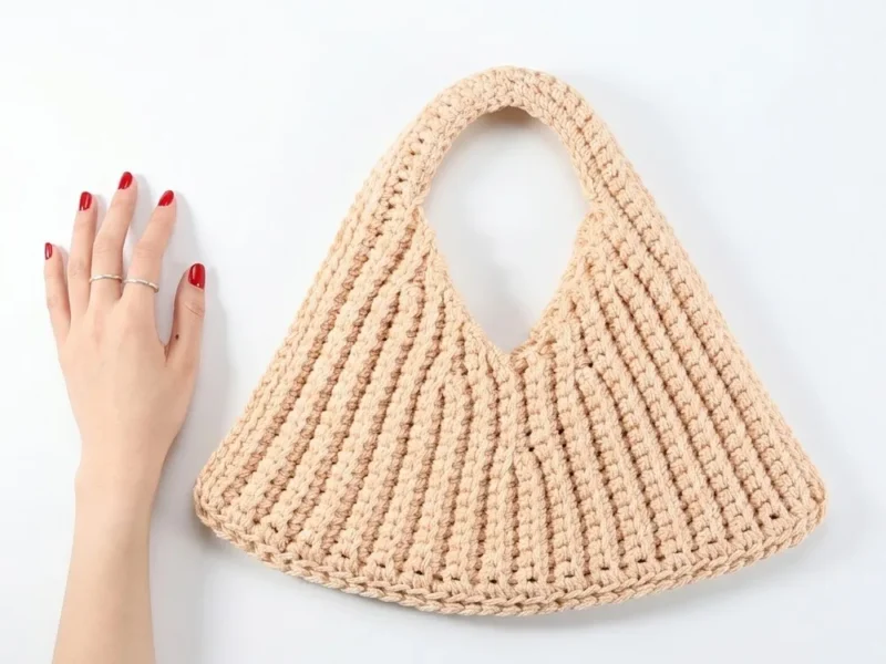 Pleated tote bag crochet pattern with backstitch shaping