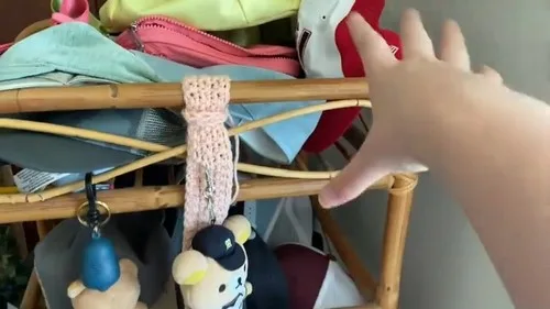 Simple crochet bag charm holder strip for beginners