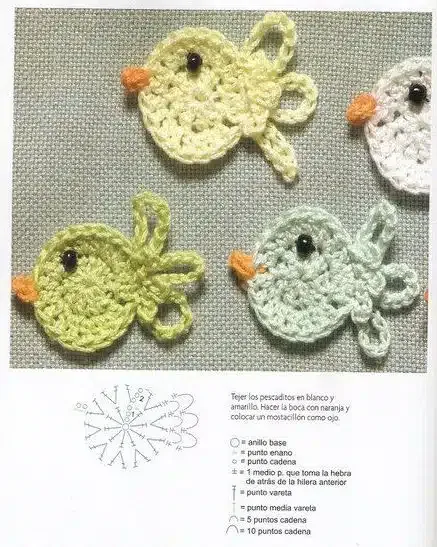 Small crochet bird appliques for baby projects — photo 3
