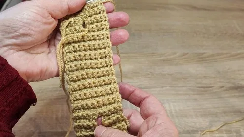 Striped crochet jacket for men with ribbed trim — photo 5