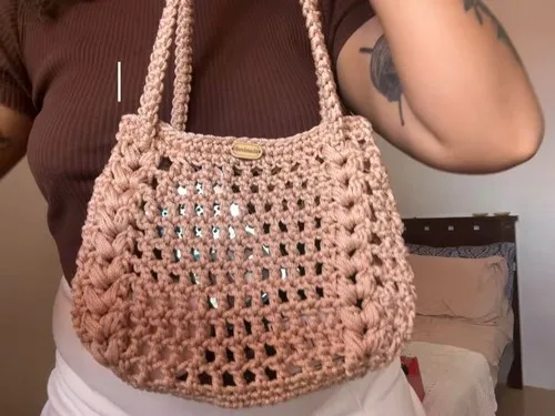 Versatile Two-Way Crochet Bag with Romanian Cord Strap