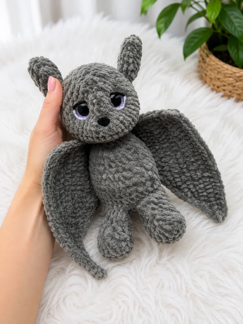 Velvet amigurumi bat: a small soft toy pattern — photo 2