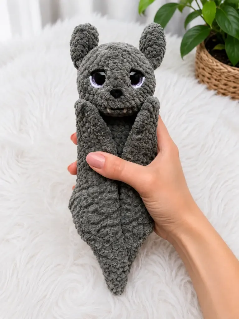 Velvet amigurumi bat: a small soft toy pattern — photo 4