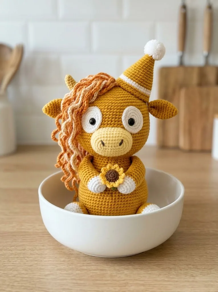 Golden honey highland cow amigurumi crochet pattern — photo 3