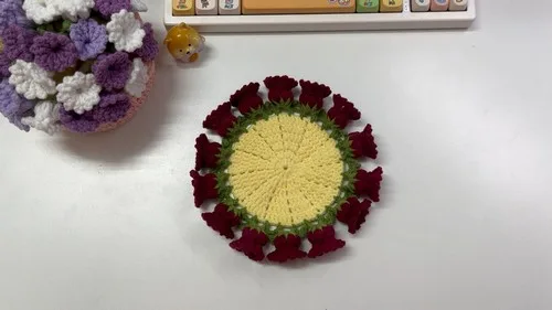 A small crochet flower coaster for a quiet evening