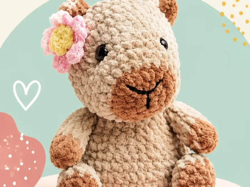 Soft crochet capybara plush amigurumi pattern